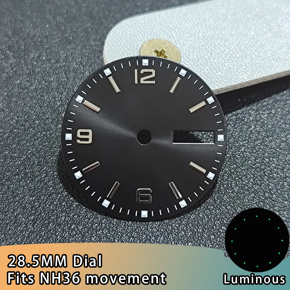 

NH36 Watch Dial 28.5mm Watch Dial 28.5mm Sterile Luminous Watch Dial NH36 movement Dial NH36 Double Calendar Dial Accessories