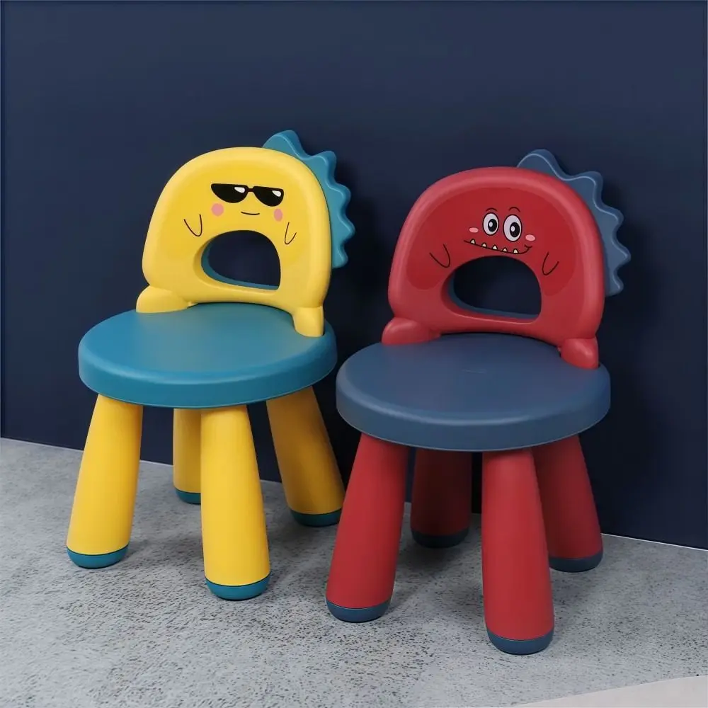 Durable Cartoon Kid Chair Sturdy with Backrest Learning Chair Anti-Slip Lightweight Children Dino Chair For Indoor/Outdoor