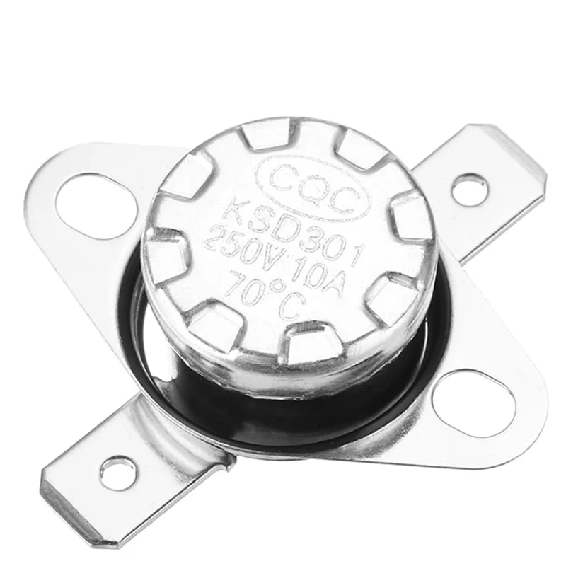 A05G-KSD301 10 шт. Термостат 70 °   C/158 °   F 10A нормально закрытый N. C регулируемый защелкивающийся дисковый переключатель температуры для микроволновой печи, духовки