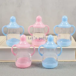 5Pcs Plastic Feeding Bottles Shape Chocolate Candy Boxes Gender Reveal Party Gift Box for Baby Shower Birthday Party Decoration