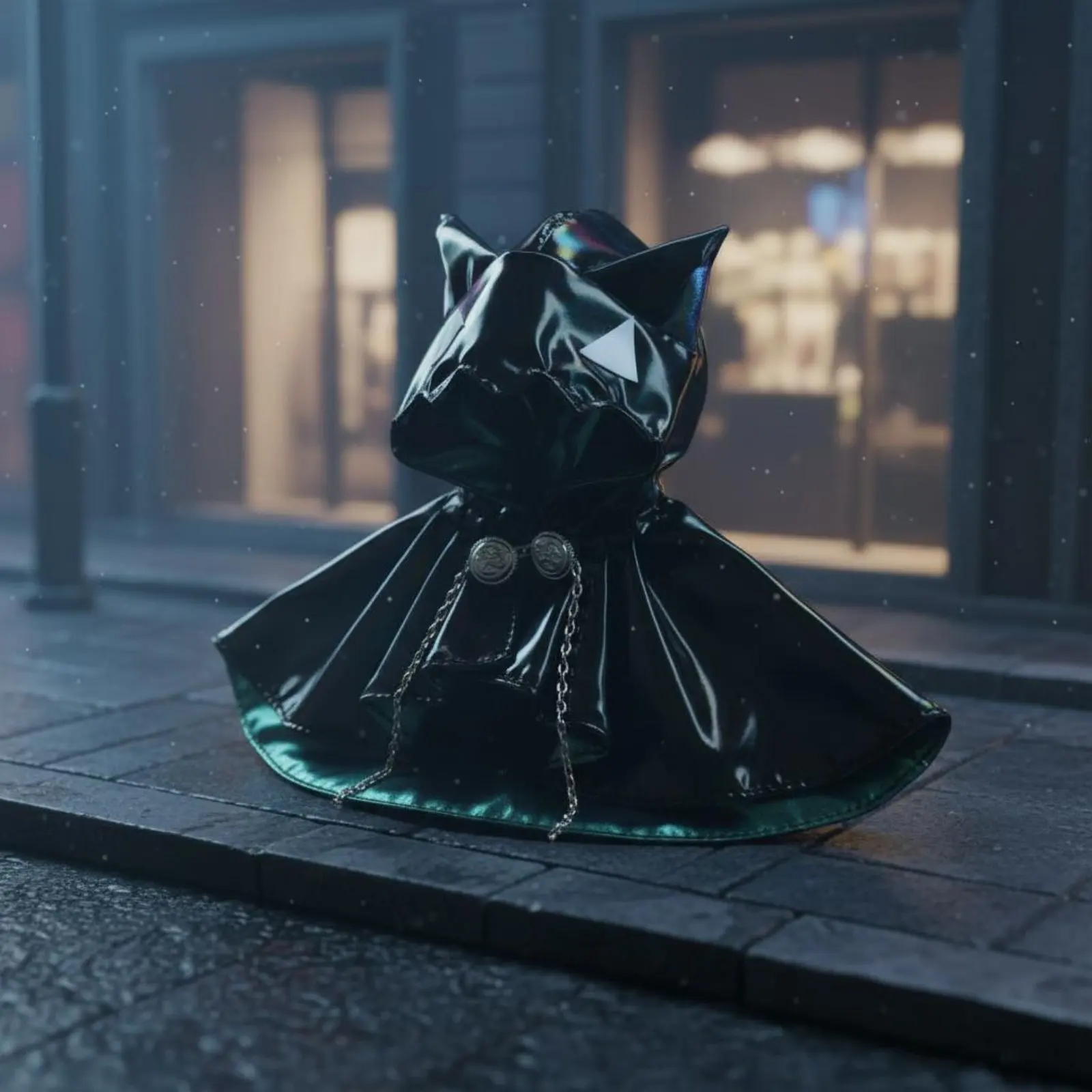 OB11 Cat Ear Cloak Chain Clasp Feature Hooded Doll Cape BJD Outfit