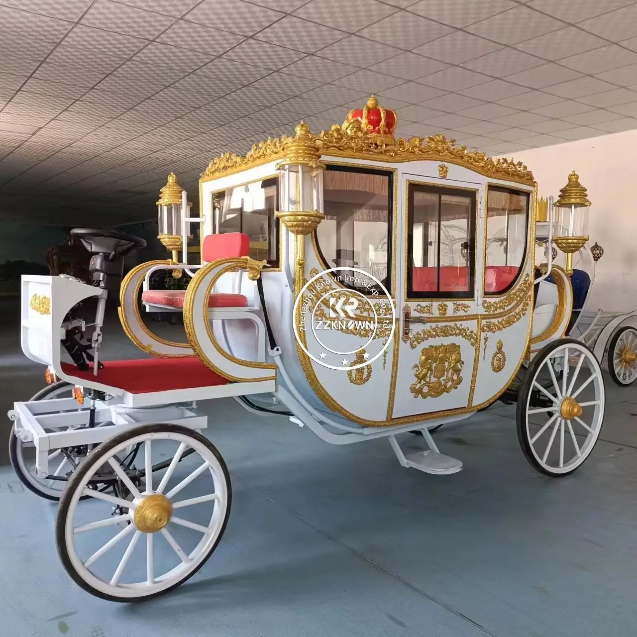 Royal Horse Carriage Manufacturer Wedding Vehicle Wagon Sightseeing Electric Horseless Carriage for Sale
