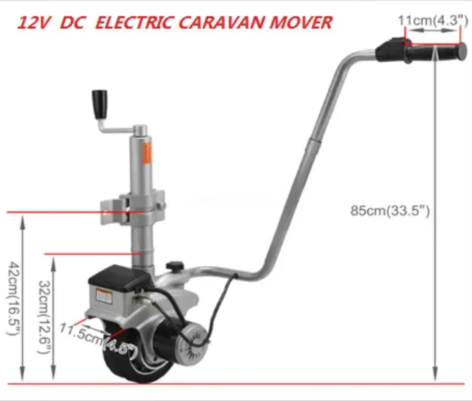 WeWork Remolque Mover 350W 12V Eléctrico Utilidad Remolque Jack Carga máxima del vehículo 5000Lbs Remolque Jockey Rueda