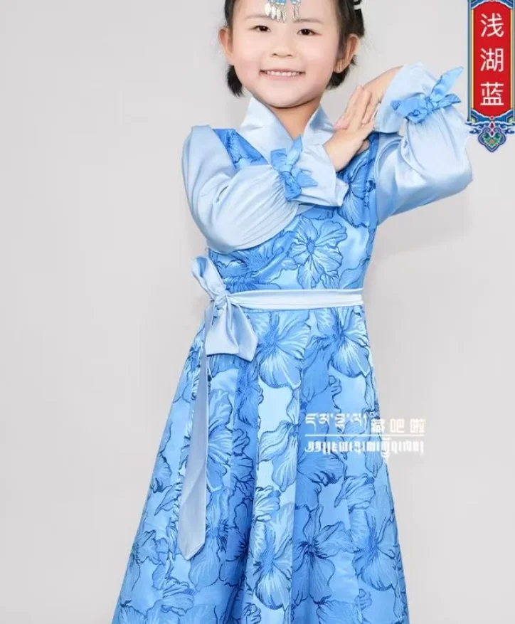 

Chinese National Style Girls' Bola Skirt Long Skirt Xizang Clothes