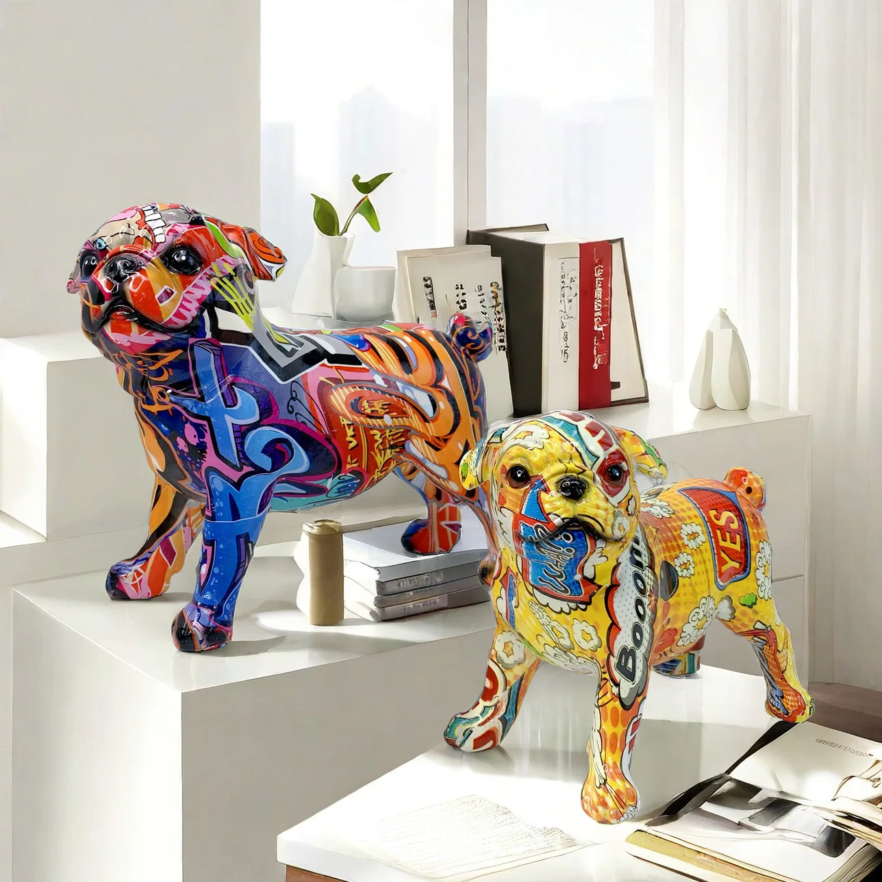 

Creative Modern Art Resin Dog Craftsmanship Ornaments Creative Entrance Living Room Office Decorations Gifts