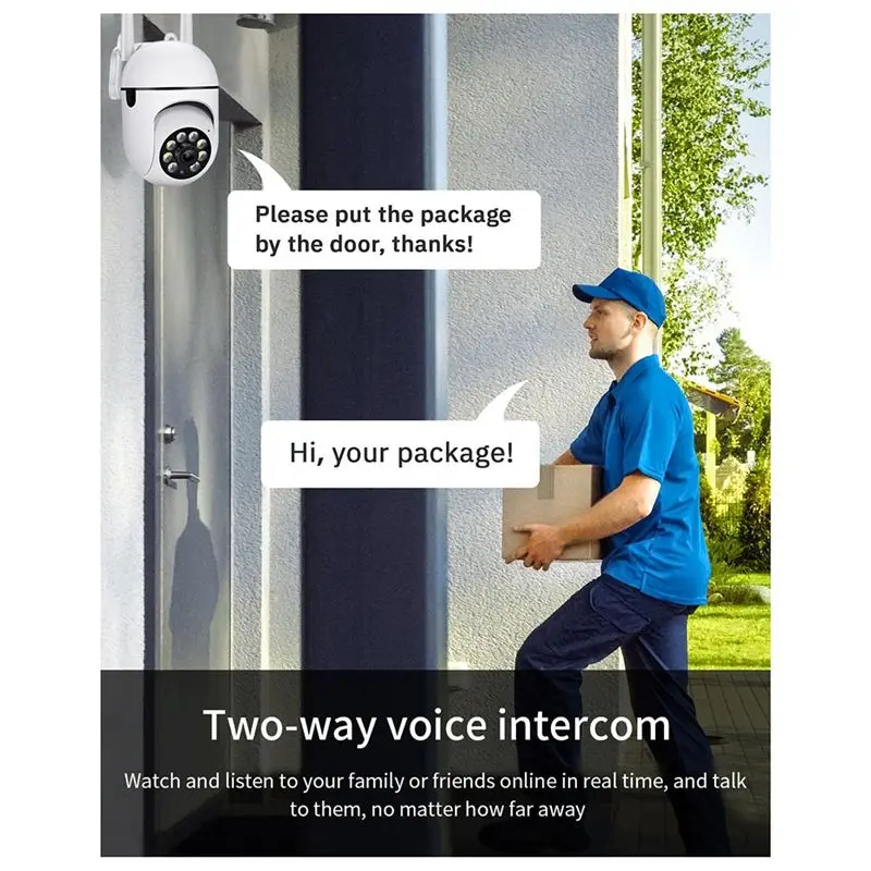 AA78، كاميرات واي فاي 2.4 جيجا هرتز لأمن المنزل، كاميرات مراقبة قبة 1080 بكسل 360 درجة ° عرض، صوت ثنائي الاتجاه #2