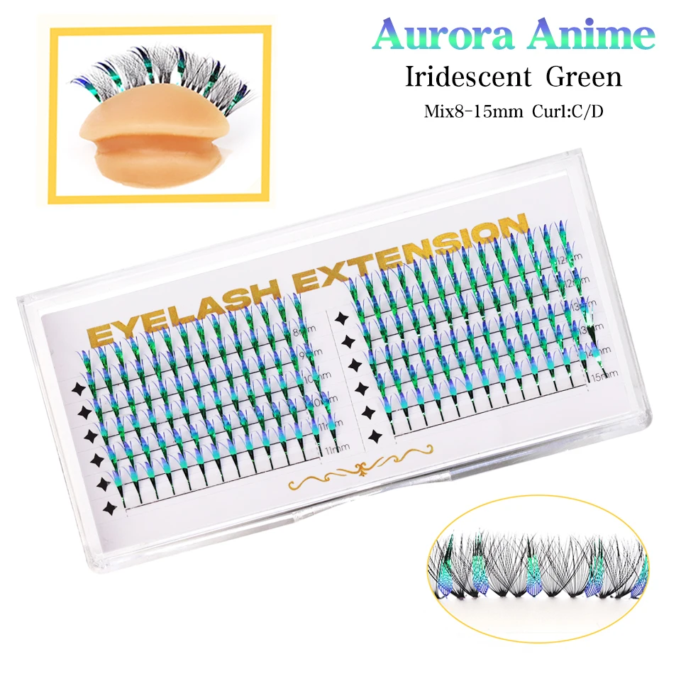 

RUJADE Colored Comic Feather Shape Premade Fan Lashes Easy to graft Faux Mink Soft Natural Pre Made Russian Volume Makeup Cilios