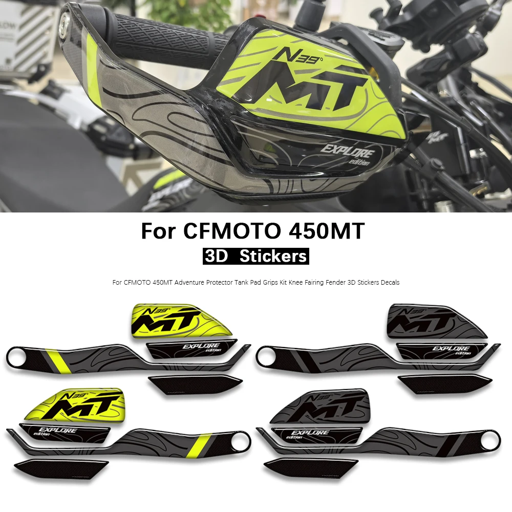 For CFMOTO 450MT 2023- Adventure Waterproof Protective Stickers accessories Tank Pad Motorcycle Hand Guards Epoxy Resin Sticker