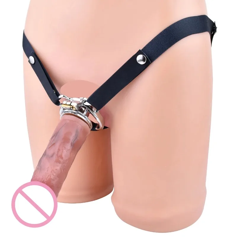 Realistic Silicone Dildo 3 Color Chastity Belt Cage Device Metal Penis Ring Cock Lock BDSM Sex Toys For Men Gay Lesbian Pleasure