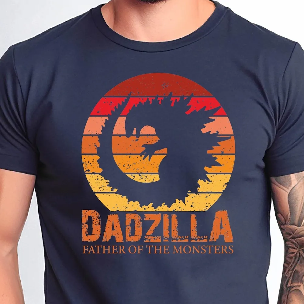 

Футболка Dadzilla с изображением отца монстров, милый забавный день