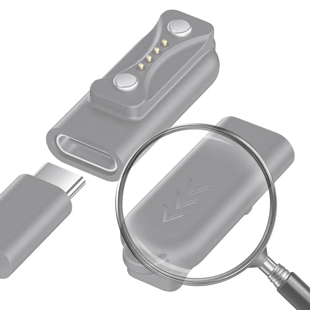 

Магнитный адаптер-зарядка USB-C для Polar Pacer, Pacer Pro, Ignite 3, Vantage V3, с угловым разъемом 90 градусов для удобной зарядки