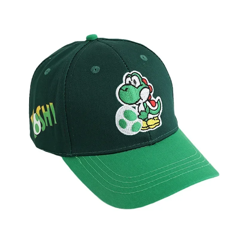 Super Mario Anime Bowser Luigi Yoshi Figure Cotton Dome Children\'s Size Four Seasons Visor Hat Baseball Cap Kids Birthday Gifts