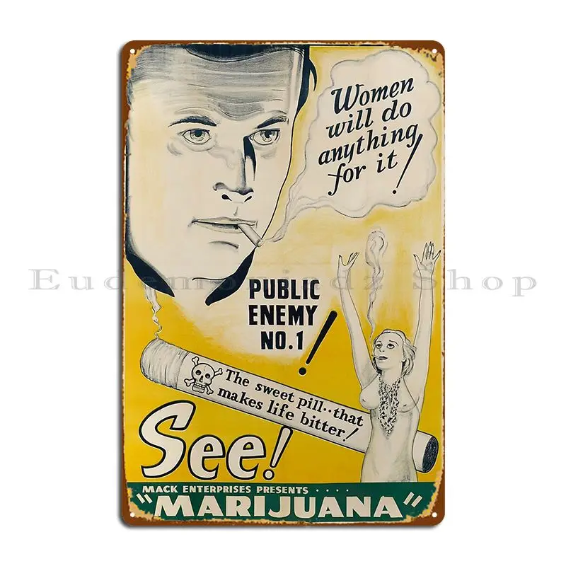 Reefer Madness Alternative Design 3 Metal Signs Wall Decor Club Pub Cinema Design Tin Sign Poster