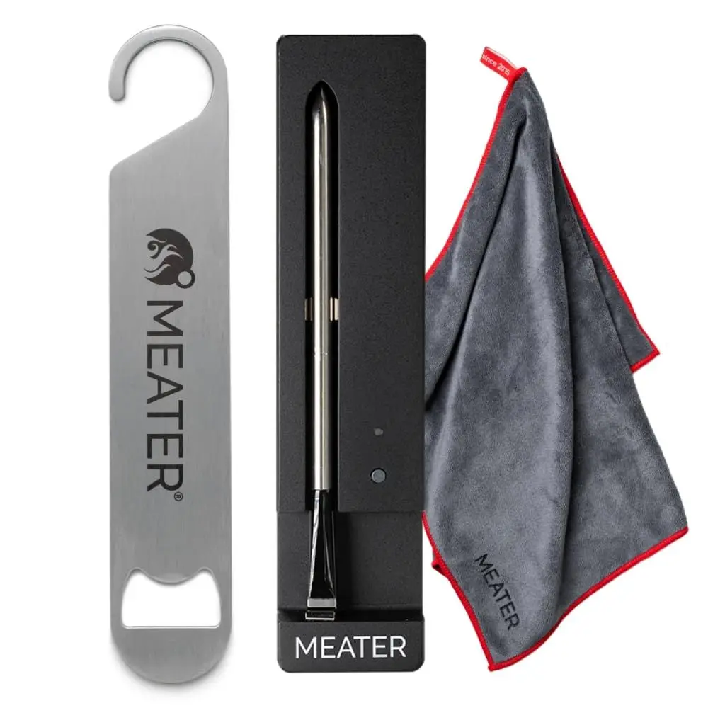 Wireless Bluetooth Kitchen Thermometer Set with Microfiber Towel & Bar Blade for Meat, Oven, Grill, and BBQ
