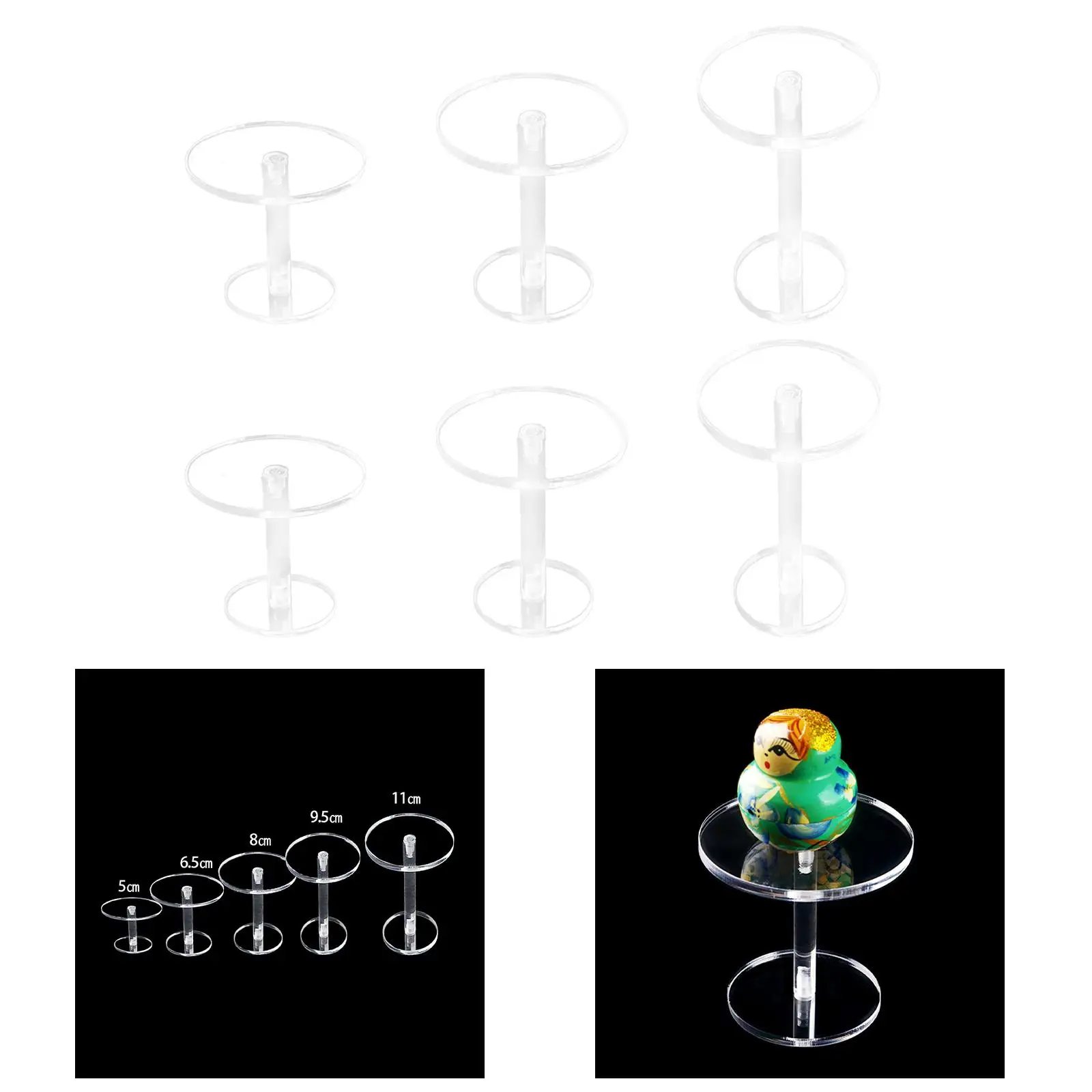 2Pcs Jewelry Display Rack Acrylic Pedestal Display Riser Stands Watches