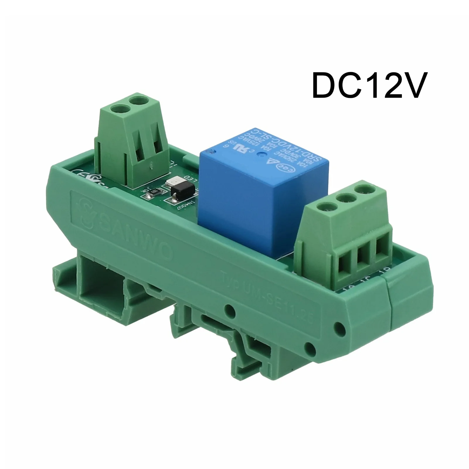 1pc Din Rail 1 Channel Relay Board5/12/24V Relay Status Indication LED TS15/28/35 Interface Electromagnetic Relay Accessories