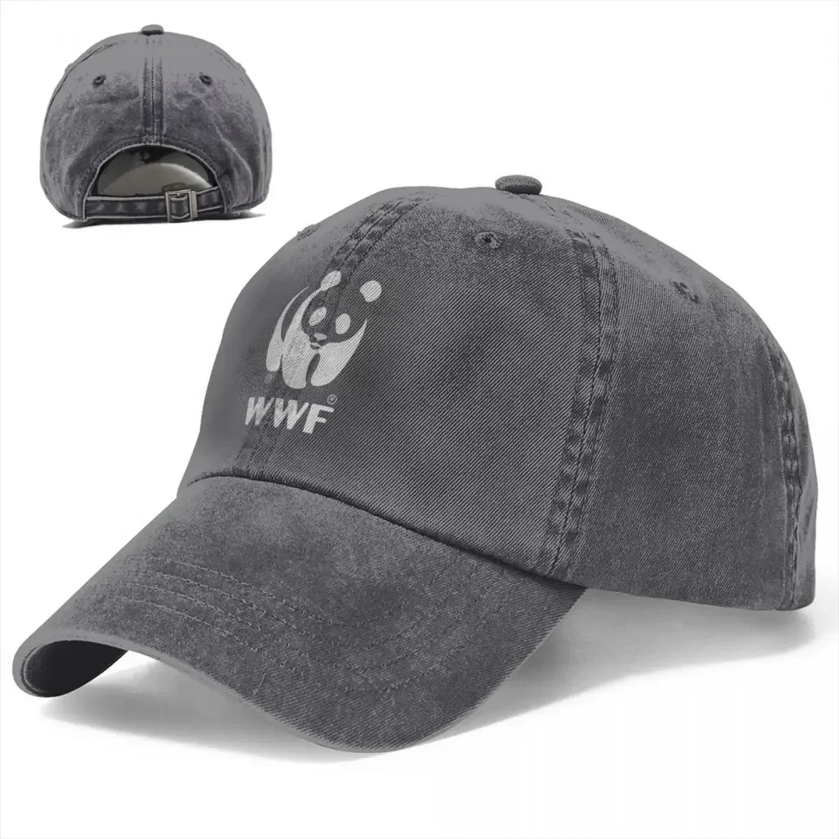 WWF Cute Panda Animal Unisex Baseball Caps Distressed Washed Hats Cap Fashion Outdoor Summer Unstructured Soft Snapback Cap