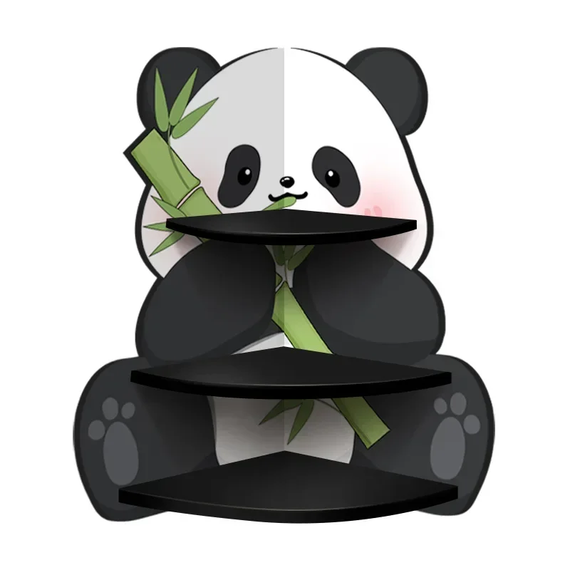 Solid wood desktop ornament creative panda desk display stand