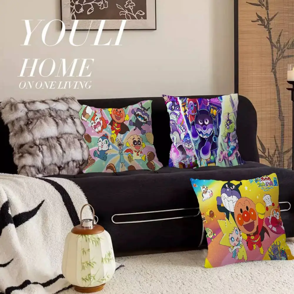 A-Anpanmans جميل أنيمي وسادة أنيمي وسادة أريكة السرير رئيس وسادة غطاء غطاء الوسادة 45x45 سم الموضة