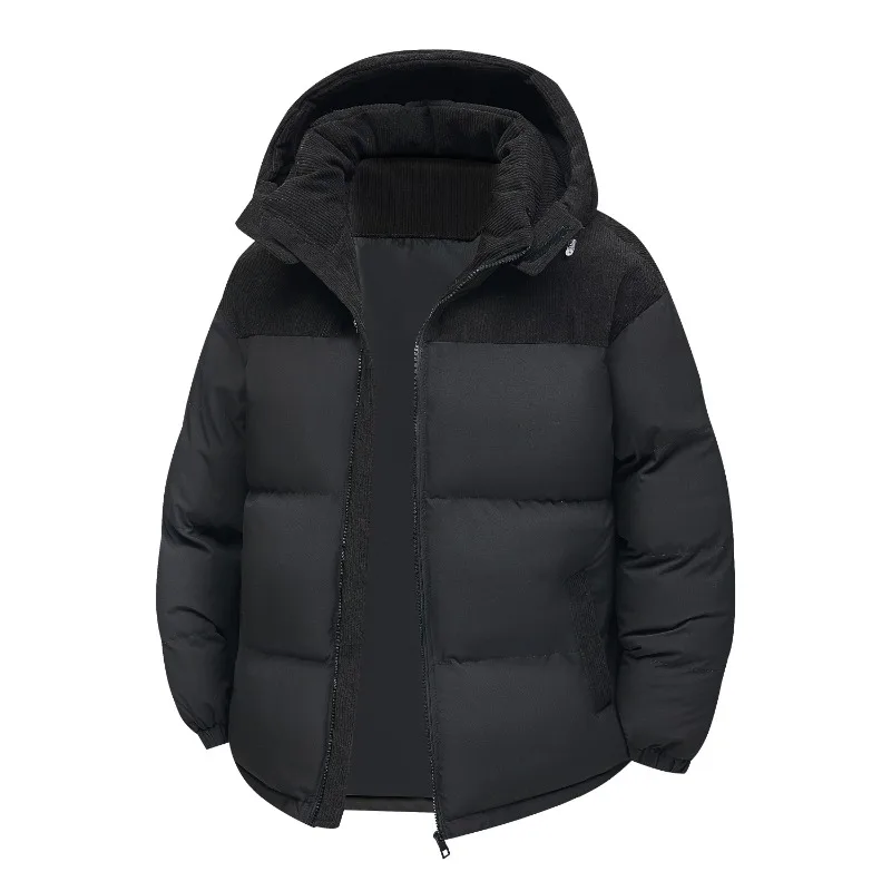 سترة رجالية شتوية مقاومة للرياح عصرية مقاومة للرياح بغطاء للرأس سترة دافئة كاجوال سميكة بلون سادة متعددة الاستخدامات