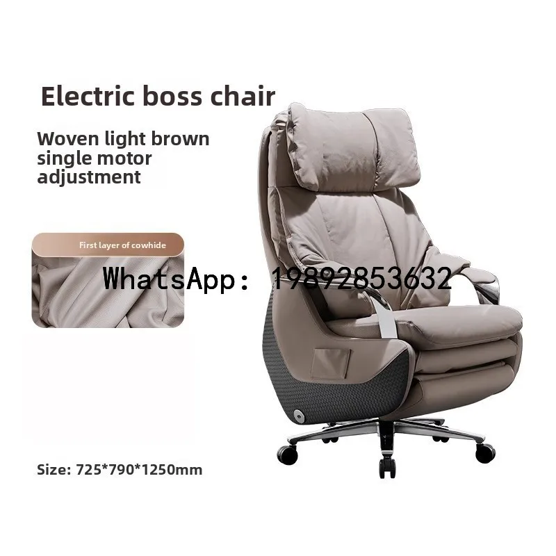 XL Genuine Leather Electric Executive Chair Intelligent Massage President Chair Business Reclining Ventilated Heated   Chair