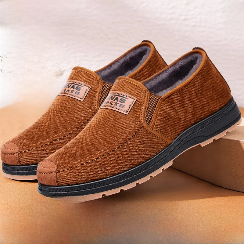 

Old Beijing Cloth oes Men's Autumn Winter Thiened Anti-slip Soft Bot Middle-aged And ly Cotton oes Warm Casual ...