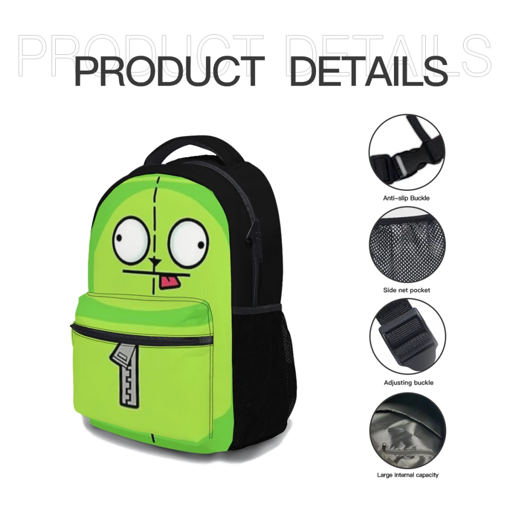 INVADER ZIM! GIR BACKPACK Versatile Backpack Large Capacity Waterproof Backpack Washable Computer Bag Unisex