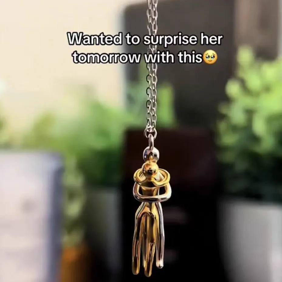 موضة جديدة عناق العشاق هدية زوجين القلائد عيد الحب المعلقات Ins الفولاذ المقاوم للصدأ زوجين قلادة