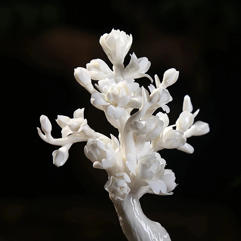 One Flower One World Blanc De Chine Art Ceramic Crafts Zen Decorations Ornaments
