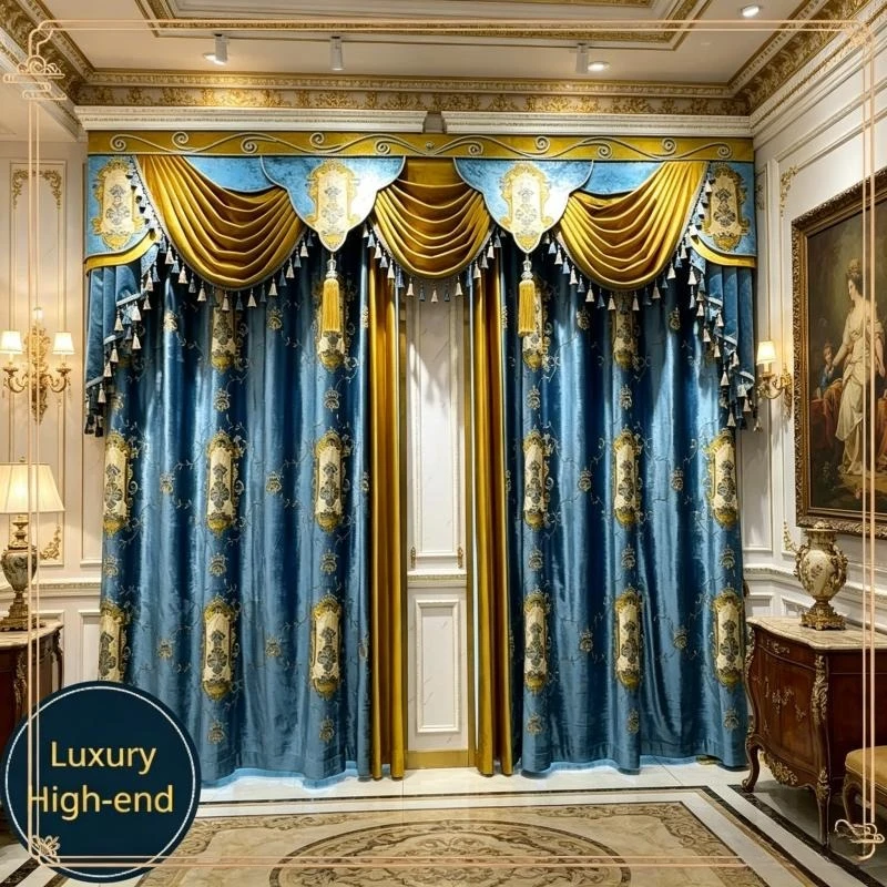 

American European Embroidered Velvet Curtains for Living Room Bedroom Balcony High-end Luxury Noble High Blackout Custom Size