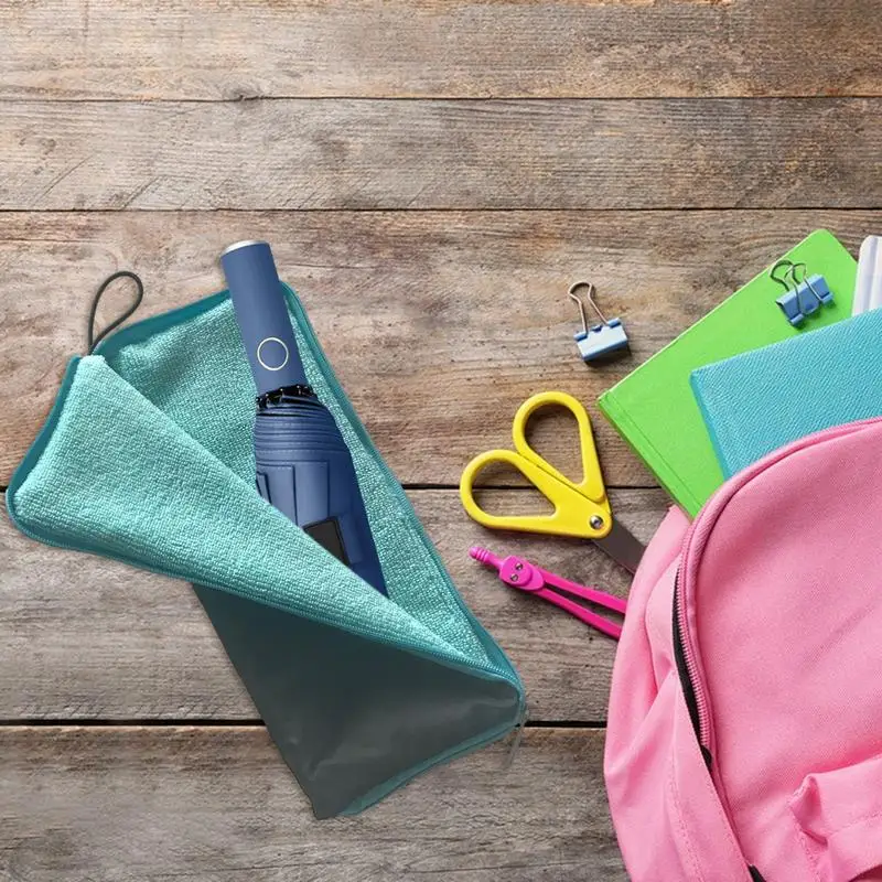 Folding Umbrella Bag Wet Umbrella Bags with Zipper Chenille Quick-Drying Umbrella Bag Durable Hand Towels for Cars Home