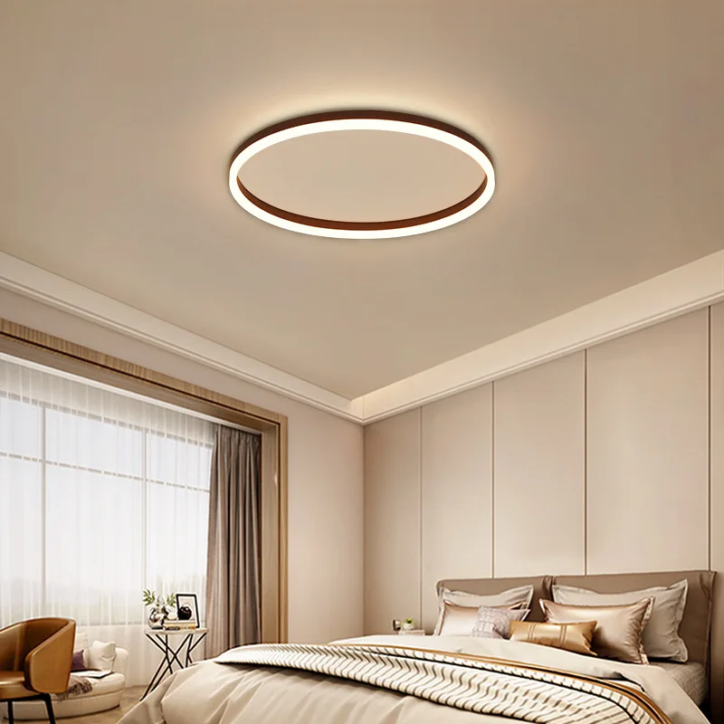 

Modern LED Circle Ceiling Lights Living Room Kitchen Fixture Nordic Minimalist Black Gold Bedroom Decor Dimming Study Lamps