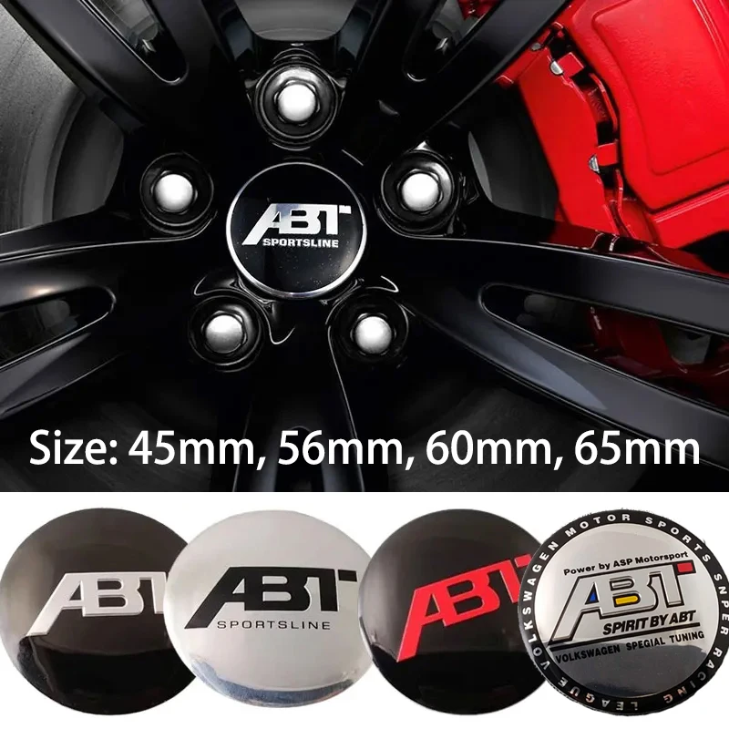 ABT Car Wheel Stickers Auto Center Hub Cap Badge Accessories For Volkswagen GTI R-Line R Polo T5 Golf Passat Lamando CC Lavida