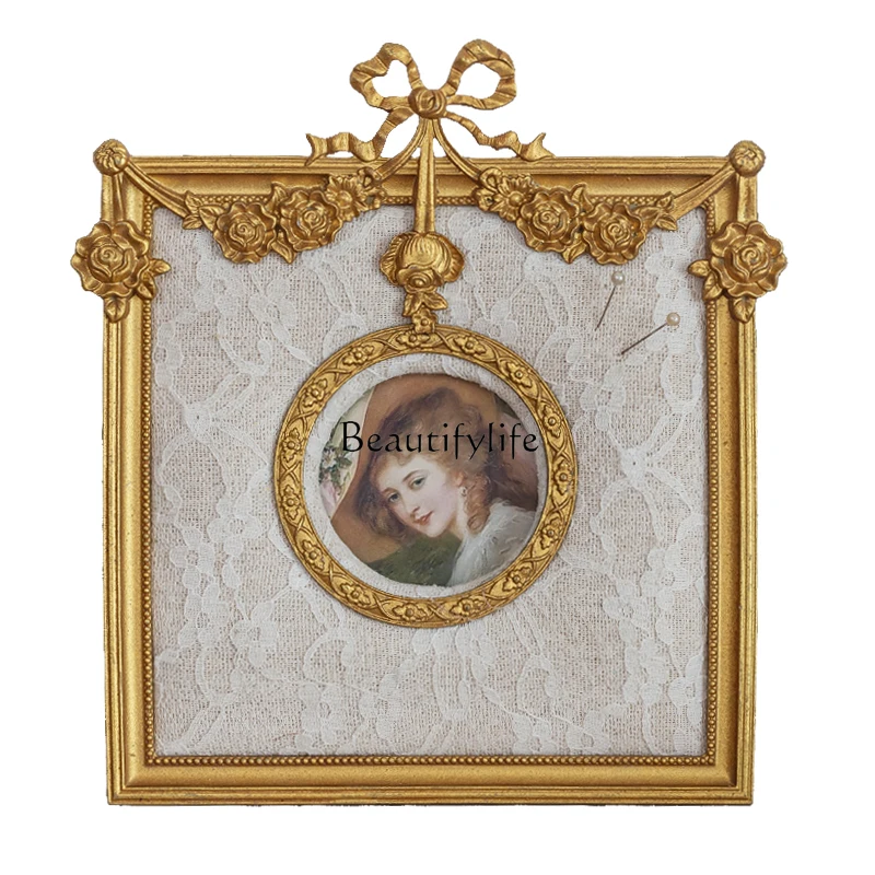 

Alloy Photo Frame Decoration, French Style Ornament, Creative Jewelry Stand, Household Storage, Desktop Light, Luxury