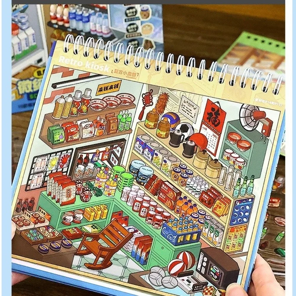 3D Sticker Landscape Sticker Die-cut Sticker Stacking Sticker Architecture Sticker Book Kawaii Design PET Sticker