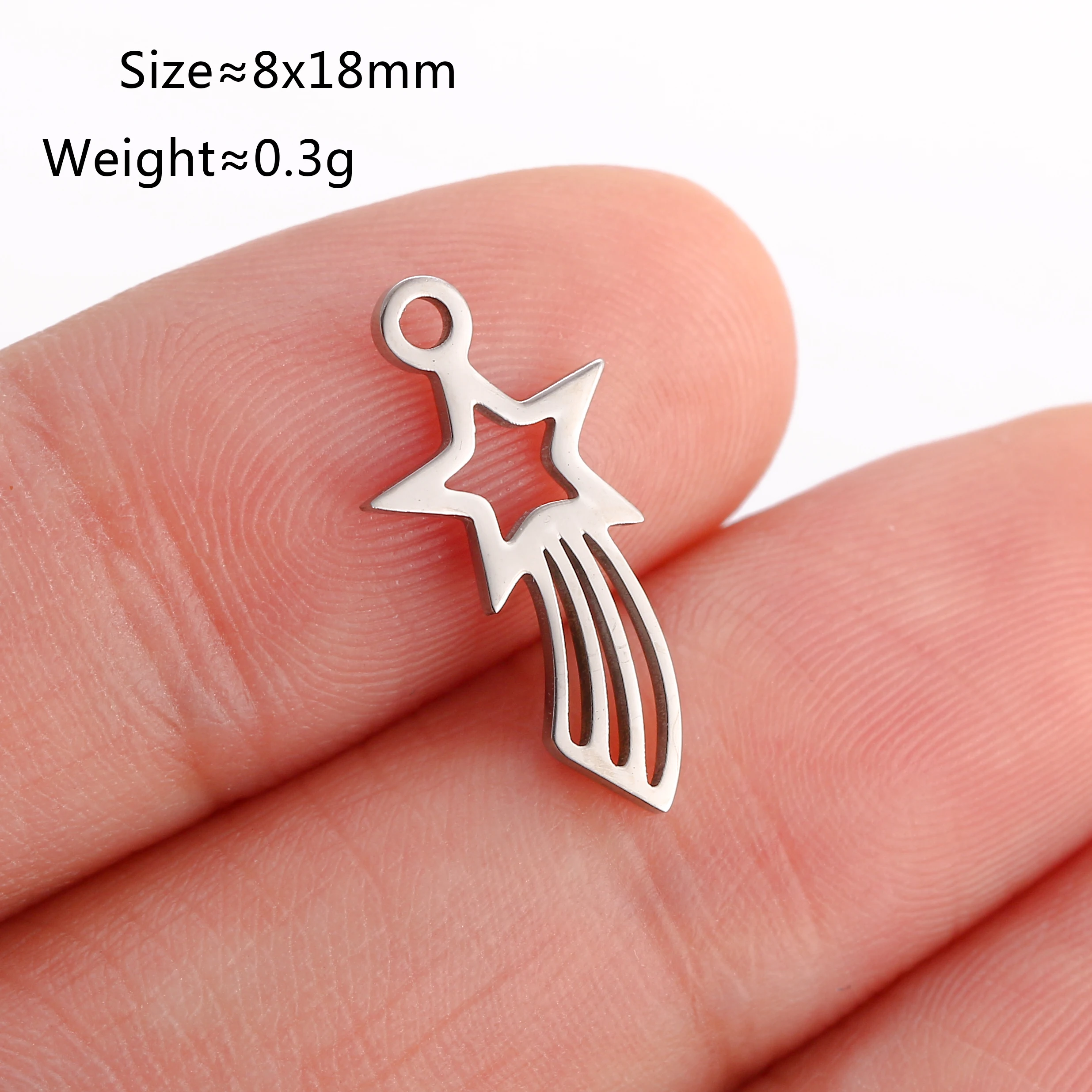5 Teile/los Celestial Mini Star Charms Edelstahl Pentagramm/Astral/Meteor/Mond Anhänger DIY für Ohrring Armband schmuck Machen