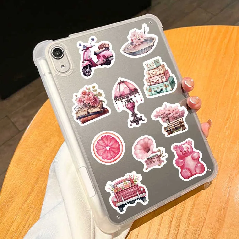 10/50PCS Vintage Pink Girls Decoration Graffiti Stickers DIY Diary Suitcase Scrapbook Phone Laptop Luggage Kawaii Decal Sticker