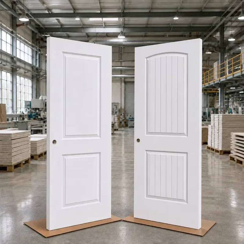 for 30x80 Inch 2 Panel  Hollow Core White Primed Interior Door Modern Flat Smooth Surface  Bedroom Living Room Dining Room