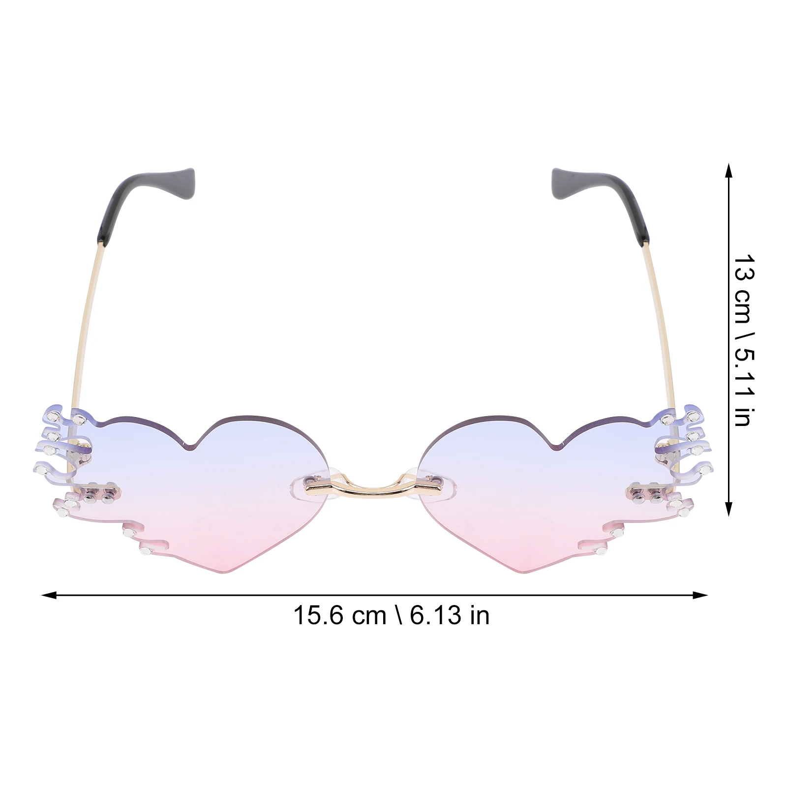 

Flame Shaped Sunglasses Heart Eyewear Novelty Glasses Party Props PC Material Durable Valentine Gifts Flame Pattern Design