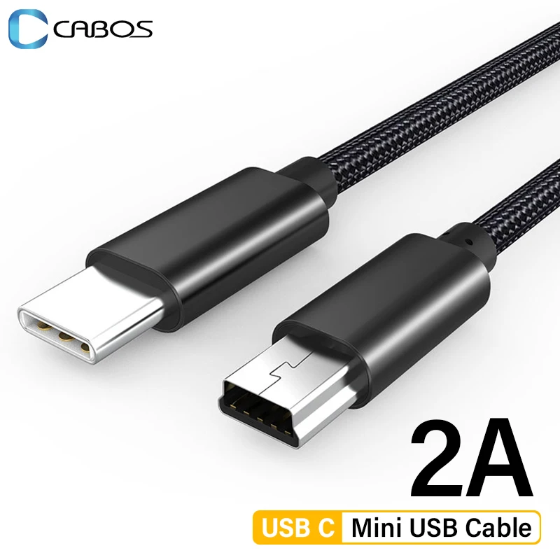 Kabel przejściowy USB typu C na mini USB do kamery MP3 MacBook Pro Kabel do ładowania dysku twardego Złącze transferu danych Kabel Mini USB typu c