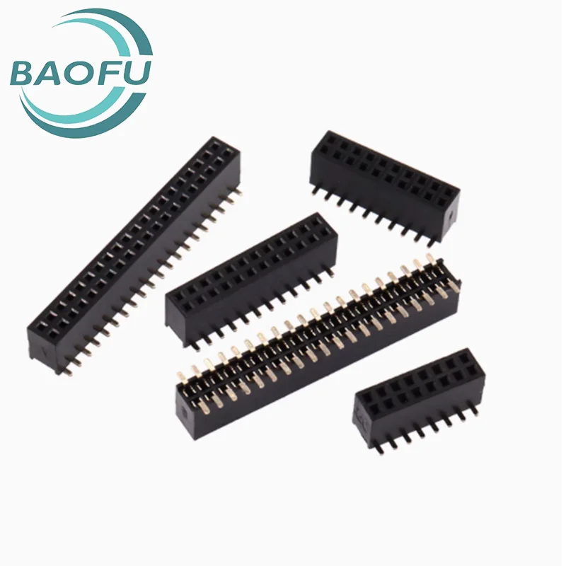 10pcs double row vertical patch socket with a spacing of 1.27mm, female seat 2 * 3/4/5/6/8/10/12/15/20/40P
