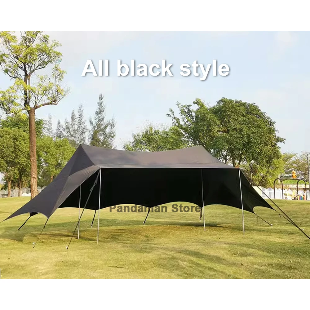 Outdoor black coated sun protection thickened family party shelter Super large and convenient to build awning Tarp