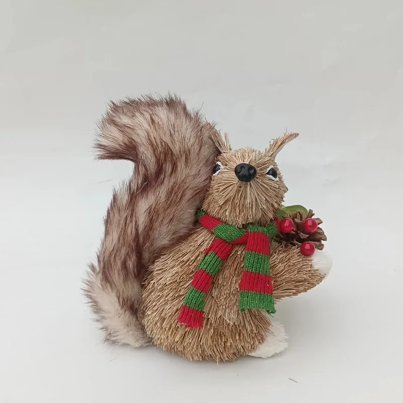 Christmas Artificial Squirrel Pendant Handcrafted Decora for Xmas Party Christmas Lifelike Squirrel Decora New Year Gifts 2027