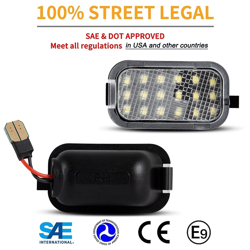 2Pcs LED Under Side Mirror Light Puddle Lamp For Chevrolet Silverado Avalanche Tahoe Suburban GMC Sierra Yukon Cadillac Escalade