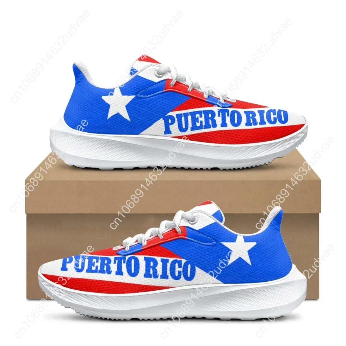 Love Puerto Rico Design Comfortable Running Shoes Lightweight Breathable Lace-up Sneakers Spring Summer Casual Shoes for Women