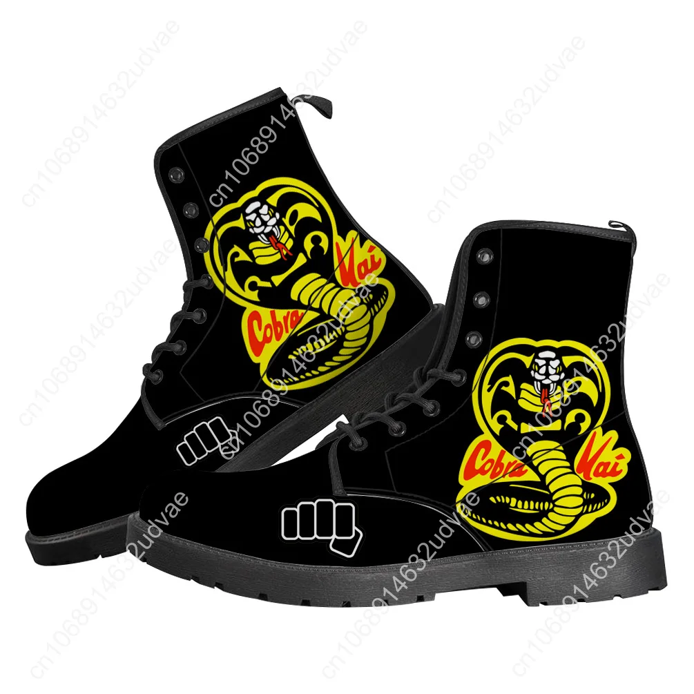 Cobra Kai Boots Mens Womens Teenager Shoes Casual Boot Hot Movie Outdoor Light High Quality Couple Print on Demand Custom Shoe