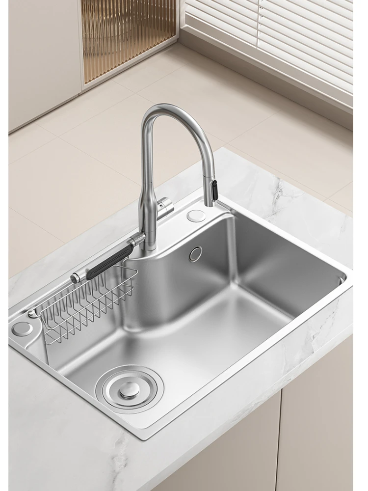 *Q12 Kitchen 3D Small Rice Japanese Sink 304 Stainless Steel Large Single Sink Vegetable Basin Dishbasin