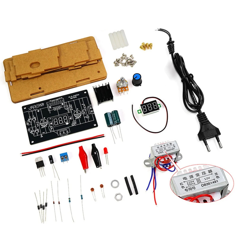 AB02 LM317 Adjustable Regulated Power Supply DIY Kit LM317 To DC 1.25-12V Stabilized Power Supply (With Shell)