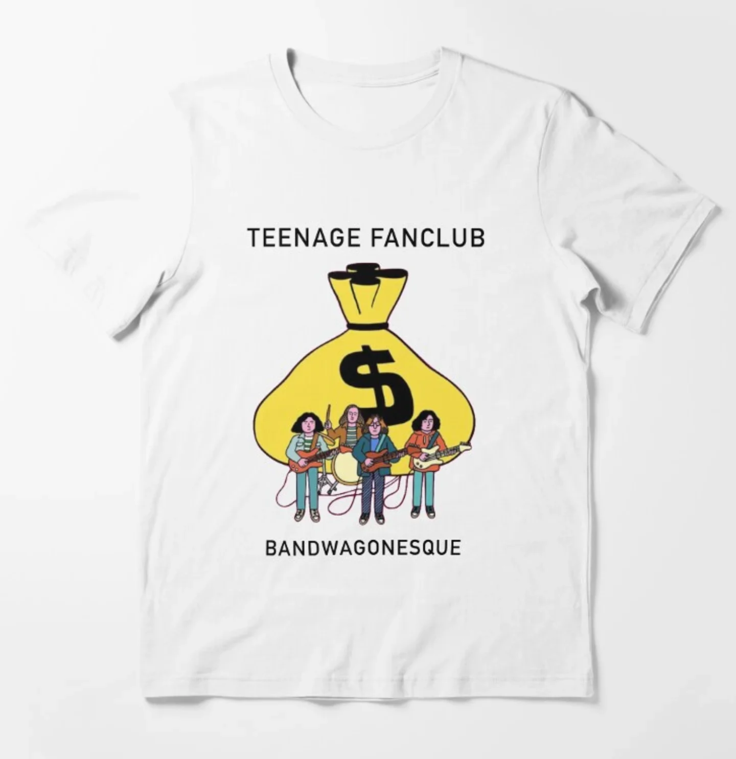 HOT Teenage Fanclub band caricature T-shirt white Unsiex S TO 5xL 1f981