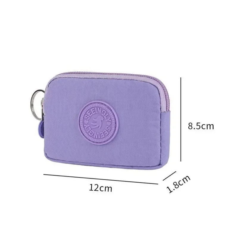 Solid Coloe Canvas Coin Bags Purse Money ID Credit Card Keys Organizer Bags Purple Yellow Black Small Waterproof Square Pouch